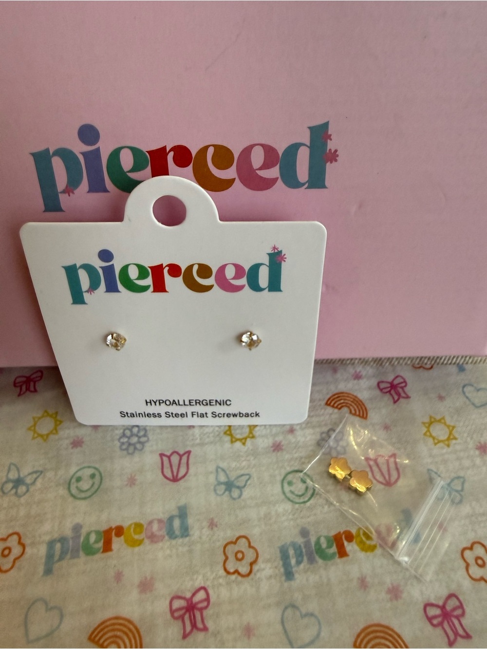 April Birthstone Diamond Girls/Kids Earrings - Picture 4 of 6